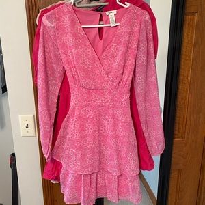 Japna pink ruffle dress with tie